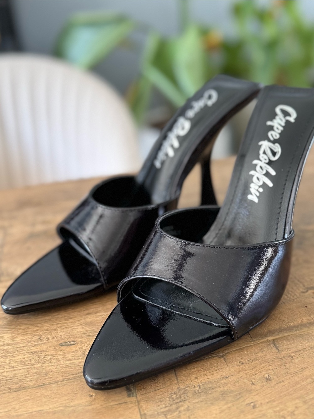 Black Patent Leather Mule Heels size 7.5 - Picture 7 of 7